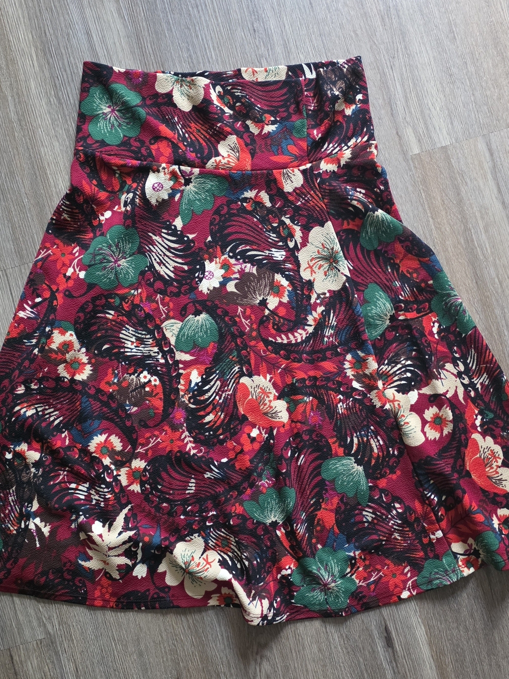 Women's Red Floral A-Line Skirt